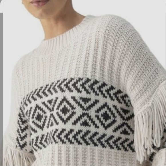 Sanctuary Fringe Detail Ribbed Pullover Sweater  Size Large - Picture 3 of 13